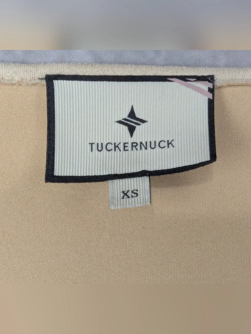Tuckernuck Easton Faux Suede V-Neck Blouse Tan XS